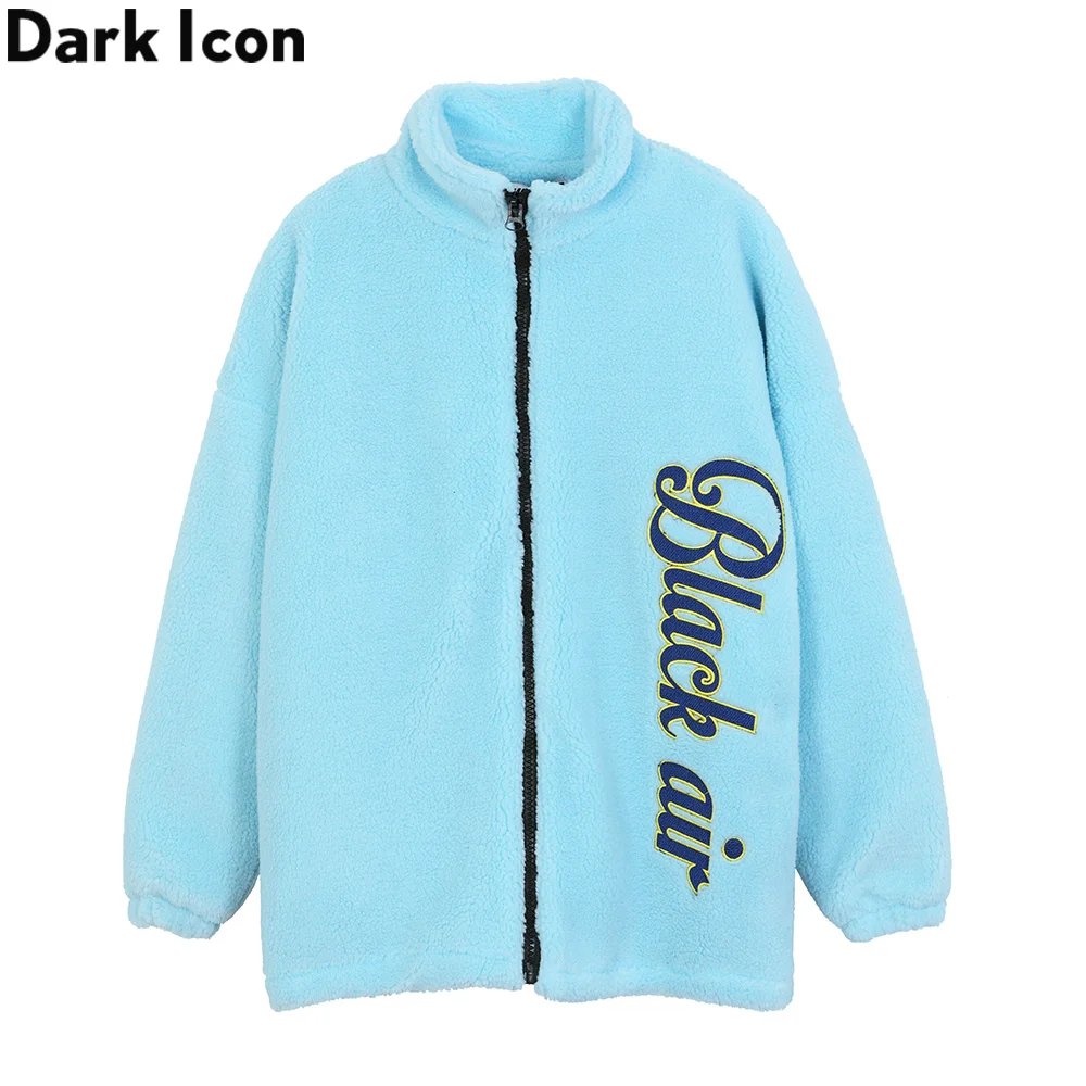 

Dark Icon Letters Embroidery Sherpa Thick Coat Men 2020 Winter Street Fashion Men's Coats Outwear Parkas Man