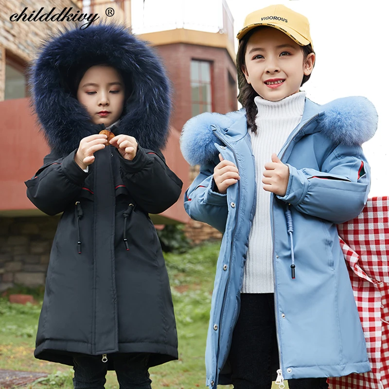 30 grados ruso invierno traje de nieve niños parka para niña impermeable grueso niños moda abrigo para niña niño ropa bebé chaqueta|Plumíferos y parkas| AliExpress