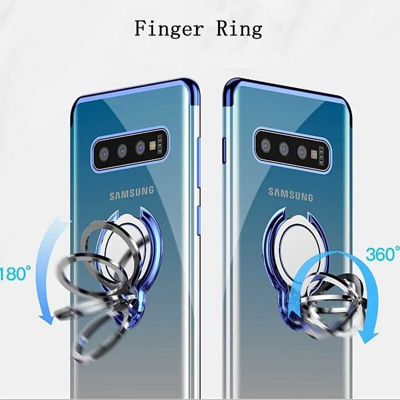 Чехол с кольцом на палец для Samsung S8 S9 S10 plus Note9 10 s105G мягкий силиконовый Магнитный