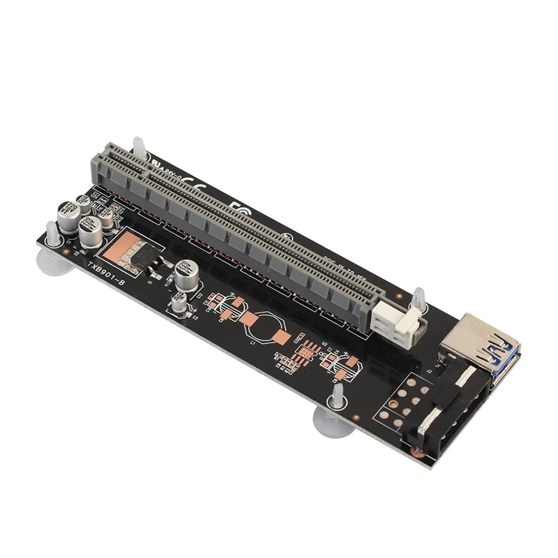 

1 x 16x PCI-E PCI Express 16x Extender Riser Card With 60cm USB3.0 and SATA 15pin-4pin IDE Power Cord For BTC Mining Machine