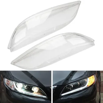 

1 Pair Car Headlight Front Left & Right Headlamp Clear Transparent Lens Cover Shell For Mazda 6 2003 - 2008