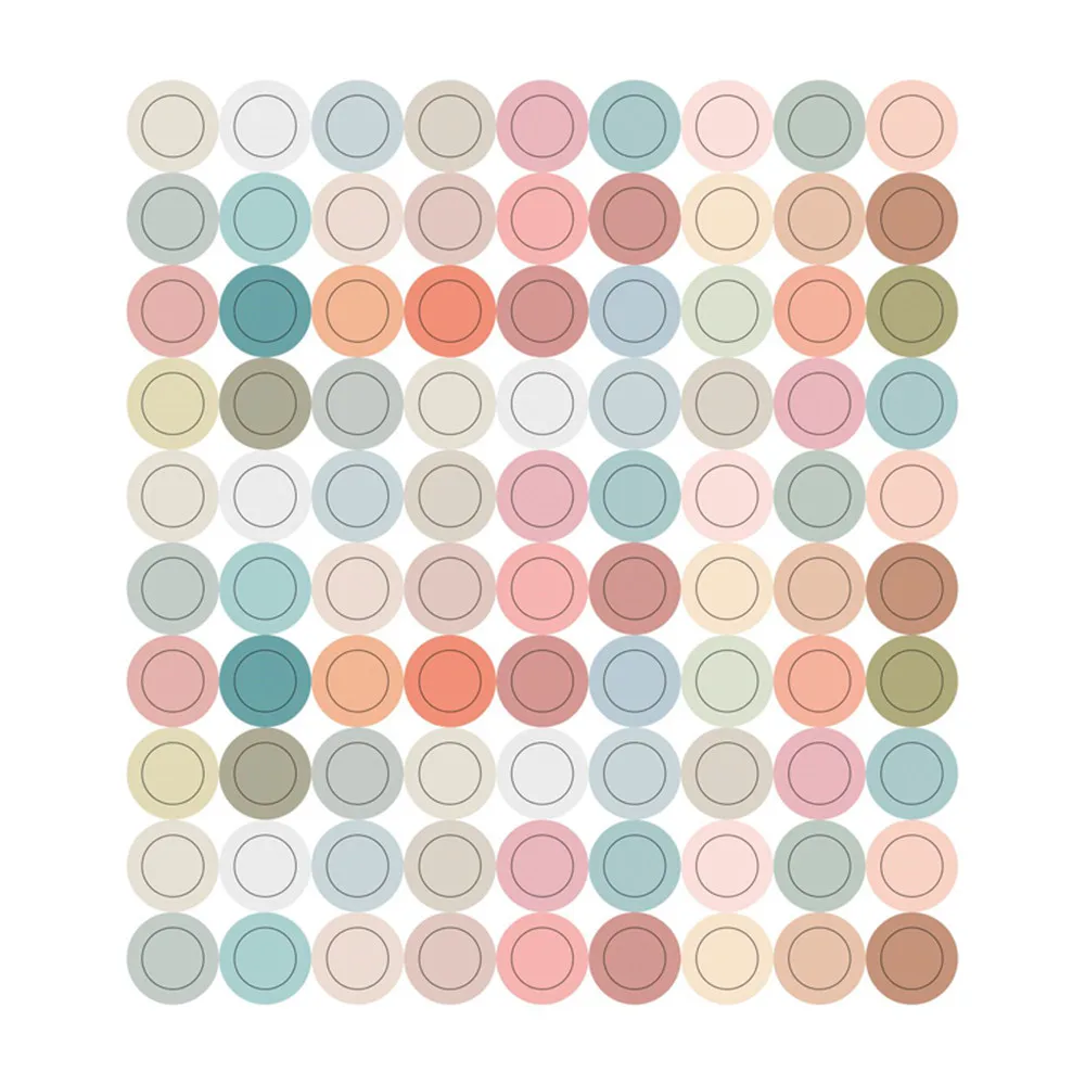 12sheets Round Number Date Label Sticker Year Planner Colorful 365 Daily Days Stickers Stationery Agenda Diary Journal Stickers