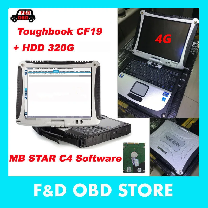 Для MB Star C4 готовый к использованию в наличии Toughbook Panasoni CF19 ноутбук 4g с полным