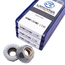 Rpmw1204mo lt30 10 pçs carboneto de inserção alta qualidade ferramenta de torneamento rpmw12 lâmina cnc metal torno ferramenta fresa máquina corte