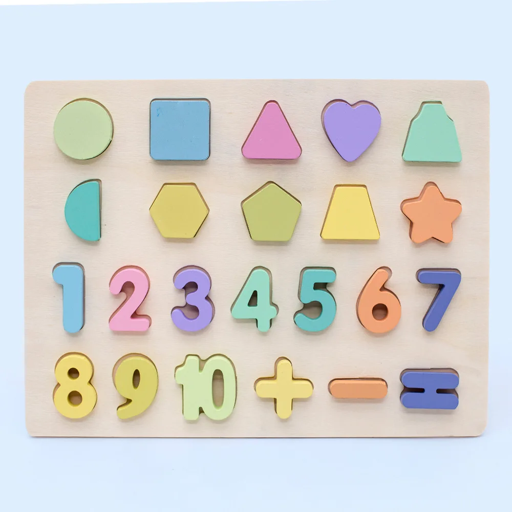 Kids Wooden 3D Alphabet Number Puzzle Baby Colorful Letter Digital Geometric Educational Toy For Toddler Boy Girl Gift 13