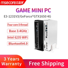 MSECORE MV200 E3-1231V3 GTX1650 4G tarjeta dedicada DDR4 Juego Mini PC Windows 10 juego de ordenador linux intel HTPC DP HDMI