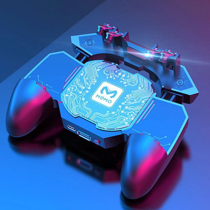 DL88 Pubg Controller For Mobile Phone Game Shooter Trigger Fire Button 6 Finger Gamepad Joystick PUGB Helper With Cooler Fan | Электроника