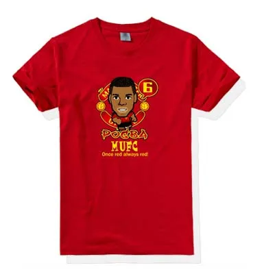 1 Мужские футболки Paul Pogba 6, мультяшная футболка, футболки с коротким рукавом, хлопок, футболка 0325-46 - Цвет: 1