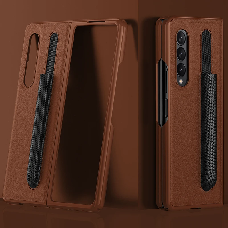Тонкий кожаный чехол с защитой от отпечатков пальцев для Samsung Galaxy Z складной