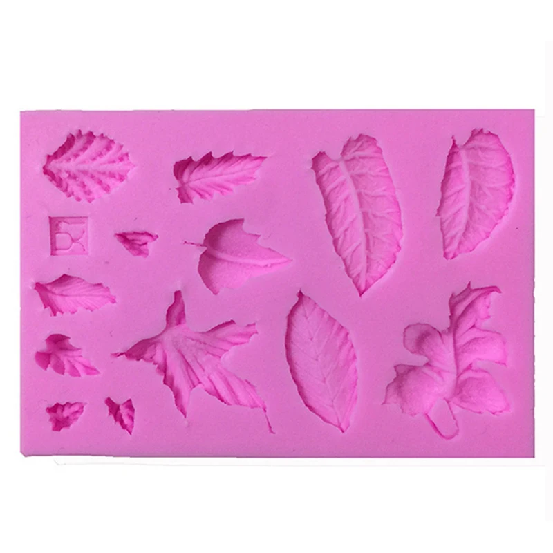 Sugarcraft силиконовая форма в виде листьев конфеты Полимерная глина помадка плесень торт Decorationg инструмент цветок изготовление жевательной пасты розы формы в виде листьев