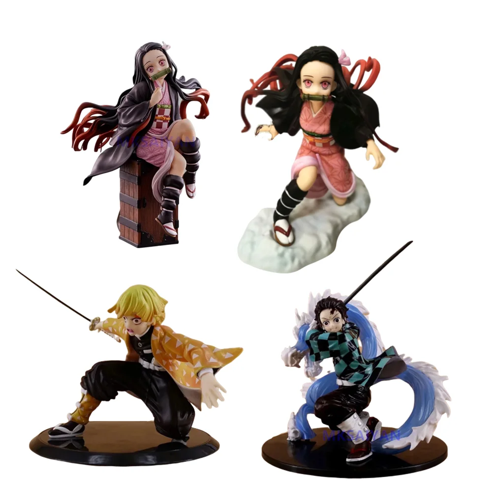Kimetsu no Yaiba Action Anime Figures Kamado Tanjirou Nezuko Demon Slayer Zenitsu Figurine Model Collector Xmas Demonic Toy Doll