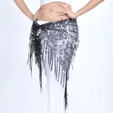 Костюм для танца живота расшитый блестками треугольное полотенце пояс для танца живота поясная цепь хип шарф танцевальная юбка для женщин танцевальные аксессуары