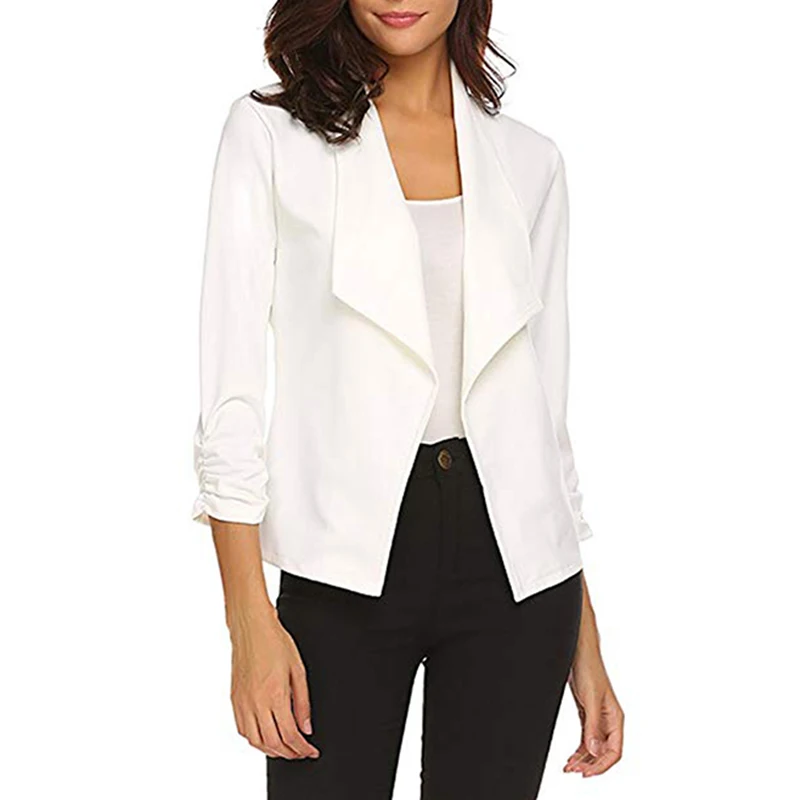 

Spring Womens Solid Slim Blazer Suit Ladies Work Office Jacket Formal Coat Autumn Femme Long Sleeve Multicolor Blazer 2019