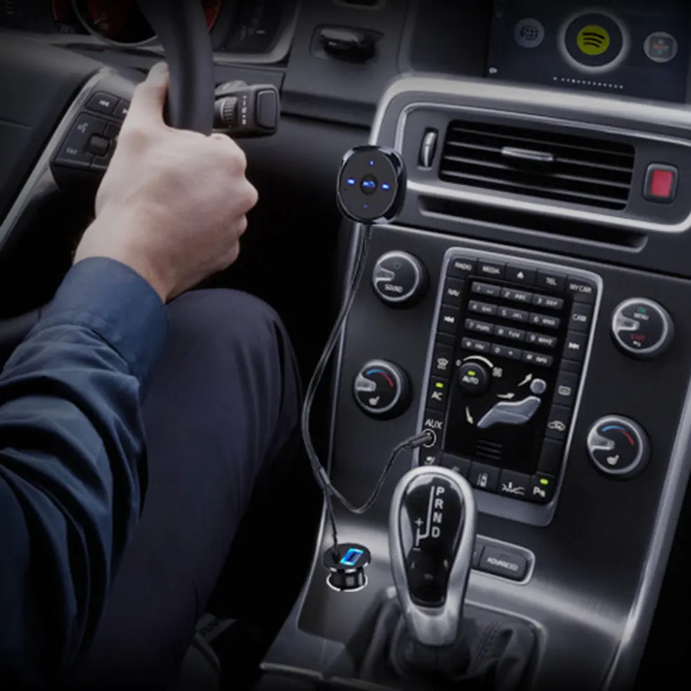 Bluetooth автомобильный комплект стерео музыкальный приемник MP3-плеер Hands-free 3,5 мм Aux вход 2.1A USB Громкая связь автомобильное зарядное устройство