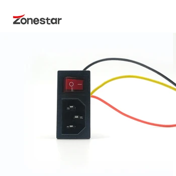 

Red Rocker Switch With Wires IEC 320 C14 Inlet Power Socket Fuse Switch Connector Plug Connector AC 10A 250V 3Pin