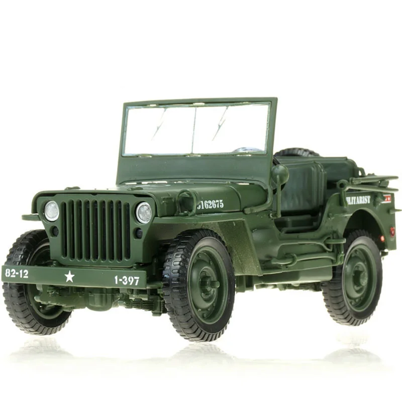 1:18 Тактическая Военная Модель джипы старая мировая война II Уиллис военная техника сплав модель автомобиля для детей игрушки подарки - Цвет: no box