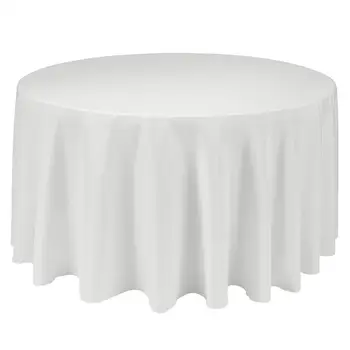 

5PCS High Quality Ivory Polyester Plain Table Cloth For Wedding Party Banquet Decoration
