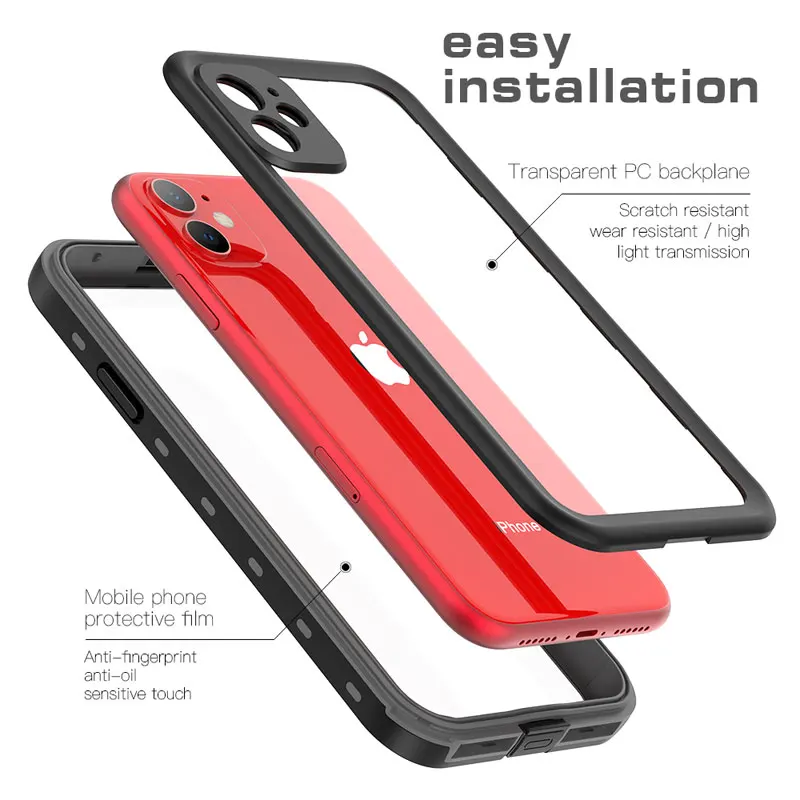 Redpepper Full Sealed Underwater Case For iPhone 13 Pro Max Mini Waterproof Shockproof Diving Cover for iPhone 11 12 XS XR SE3 iphone 12 pro max leather case