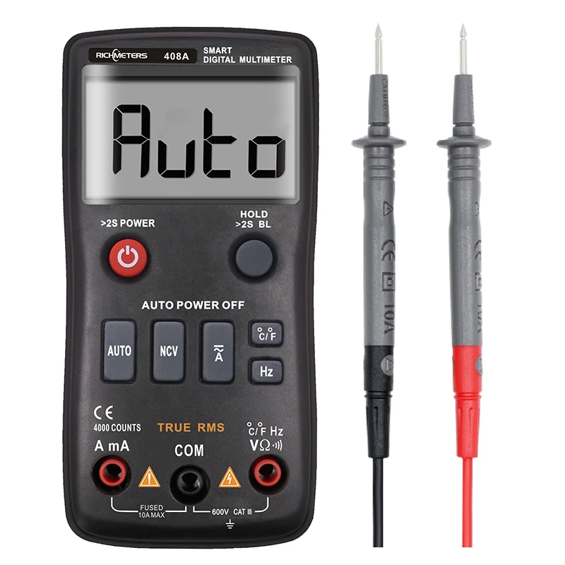 RM408A Digital Multimeter True RMS with Temperature Tester 4000 Counts Auto Ranging AC/DC Transistor Voltage Meter RM408B|Multimeters| - AliExpress