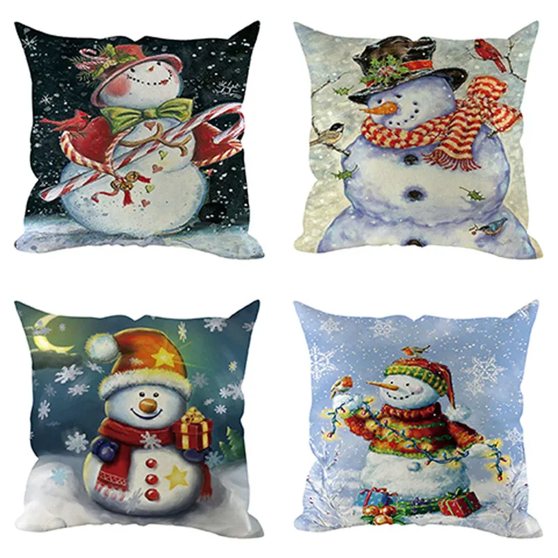 4PCS letter pillow case Christmas pillowcase nicolas cage dakimakura cotton pillowcase christmas zijden kussensloop 30S17 (4)