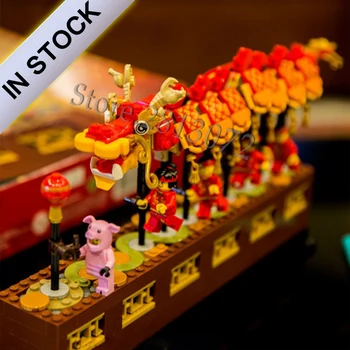 

In stock 11140 Chinese Spring Festival Dragon Dance 652pcs Compatible 80102 46002 1261 Educational Building Blocks Bricks Kids