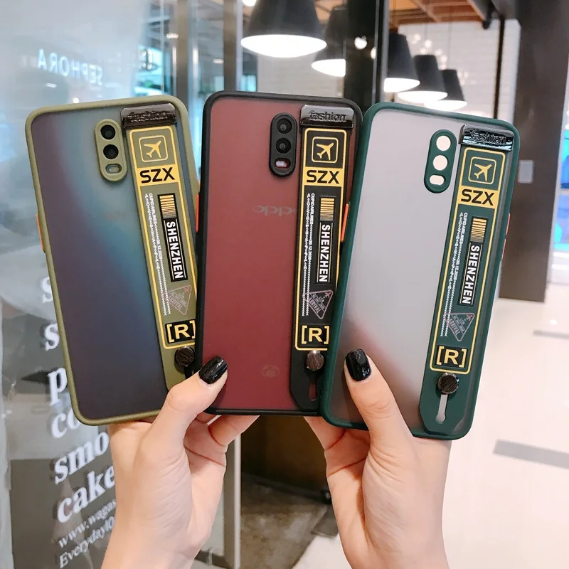 

High-grade skin-sensing ticket phone case For OPPO R17 Wrist strap bracket back cover For oppo r17 Anti-fall mobile phone case