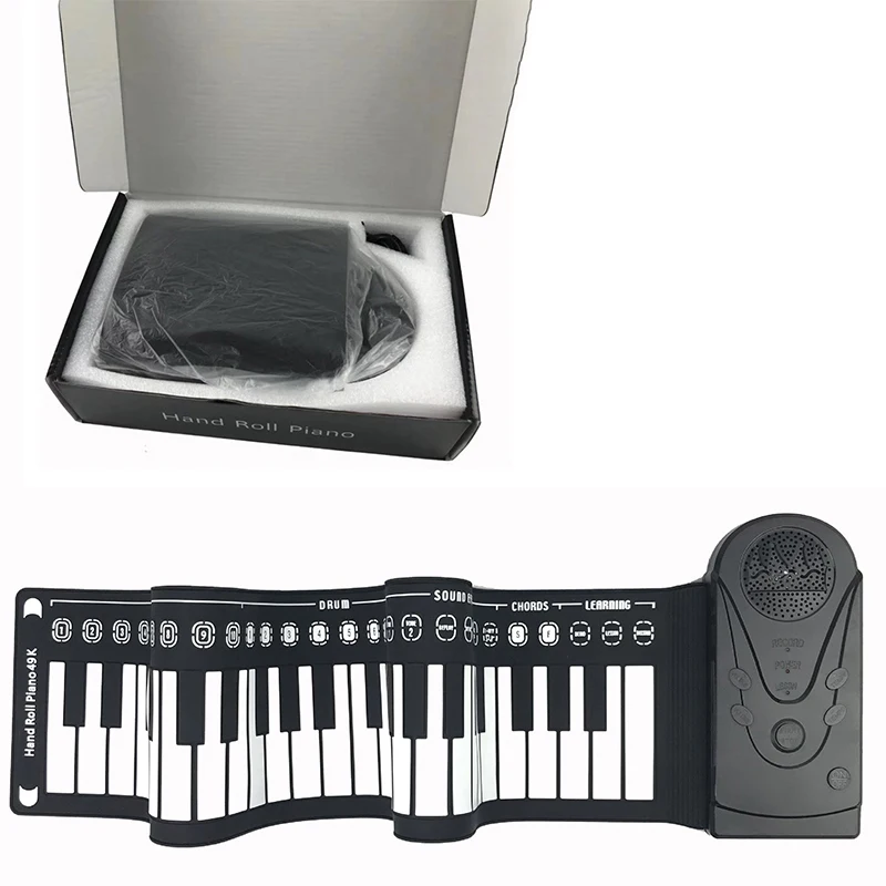 49 Key Portable Flexible Roll Piano Electronic Keyboard Thick Digital Bluetooth APP connection Built-in Speak Adult/Kid Toys