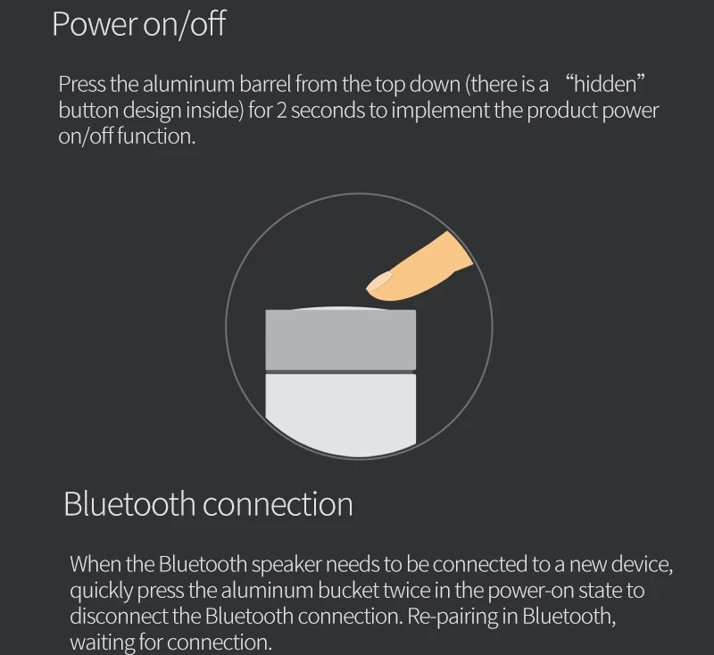 Xiaomi Bluetooth 4,1 динамик Cannon 2 Цилиндрический металлический Мини Портативный беспроводной минималистичный дизайн громкой связи