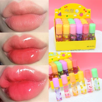 

1PCs Lip Plumper Oil Color Sexy Cute Fruit Lip Balm Liquid Lipstick Waterproof Moisturizing Plumper Lip Oil Women Lip Gloss