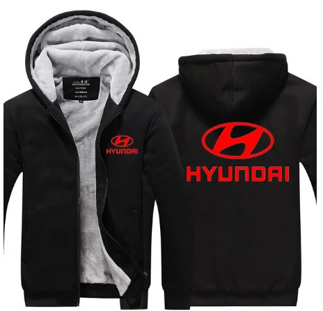 Зимняя мода hoodeis молния для hyundai толстовка мужские толстовки утолщение плюс бархат пальто для мужской одежды 08 f - Цвет: 9