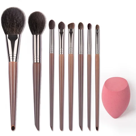 BEAUTY 8 Pcs Essential Make Up Set Brush Face Makeup Eye Shadow Blending Brush Diffuse Shader Highlight Blusher Crease Kit
