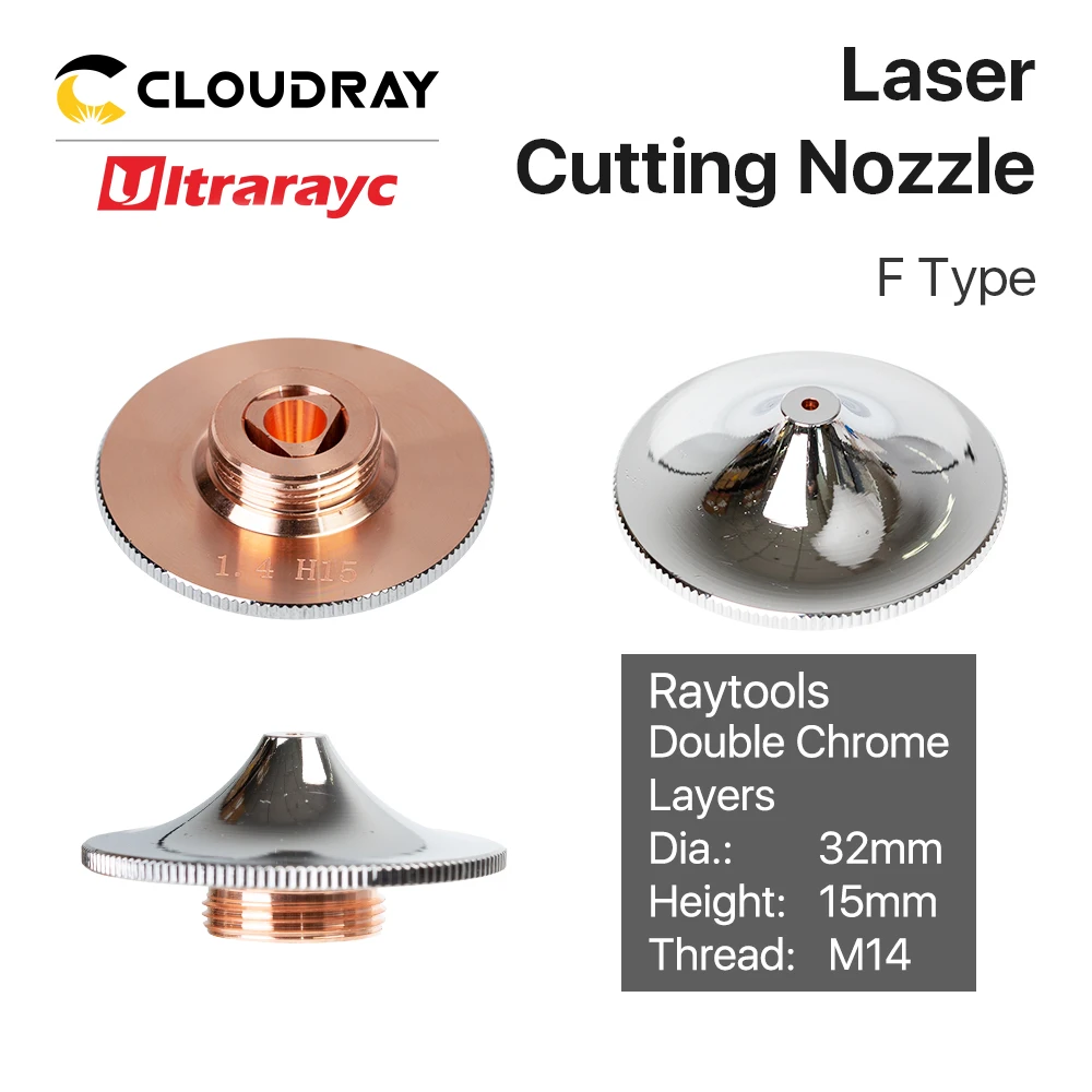 Ultrarayc Laser Nozzle for Raytools Single Double Chrome Plated Layers D32 Caliber 0.8mm-4.0mm