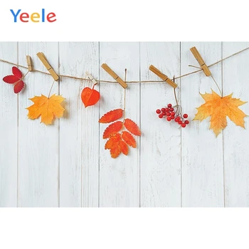 

Autumn Farm Fallen Leaves White Wood Board Baby Portrait Backdrop Vinyl Background Photography Backgrounds For Photo Studio Prop