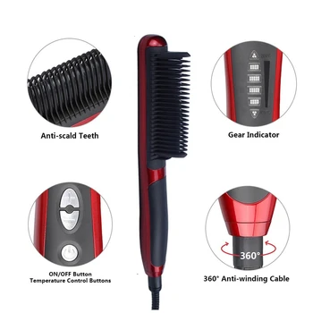 

Hair Straightener Brush with LCD Display Ceramic Hair Hot Comb Straightener Hair Straightening Styler Brush Hair Styling Tools