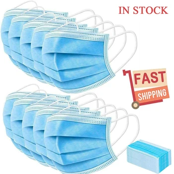 

10/20/30/50pcs 3 Layer Anti-Pollution Disposable Mask Dustproof Face Mask Elastic Protective Earloop Facial Personal Daily Use
