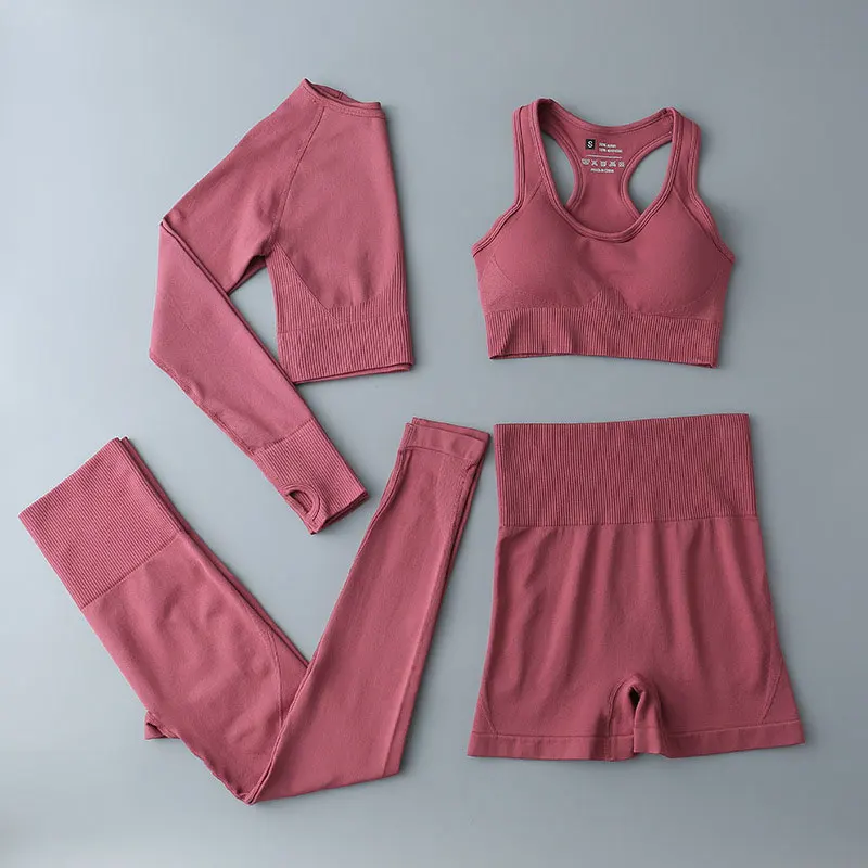 Yoga Wear Outfit Women Sports Tights Sport Leggings Ladies Sportswear Workout Set Tracksuits Women Exercise Clothing Yoga Suit 3