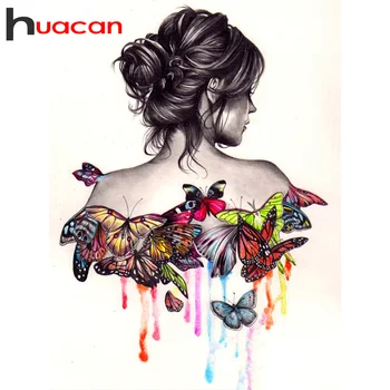 

Huacan Diamond Painting 5d Animal Butterfly Full Square/Round DIY Diamond Embroidery Cross Stitch Woman Home Decor Gift