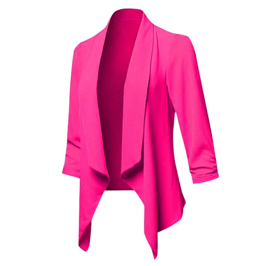 CHAMSGEND Casual Solid Women Suits Collar Blazer Jacket Female Suit Autumn 2019 High Quality Coat Suit Slim Cardigan Tops 1022