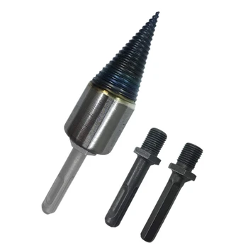 

Firewood Splitter Screw, Speed Wood Drill Bit Upgrade Cone Kindling Firewood Log Splitter for Hand Drill Stick Copper