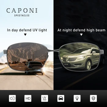 

BERTHA Day And Night Vision Sun Glasses Polarized Photochromic Square Men Sunglasses Driving Vintage Eyewear UV400 BSYS7755