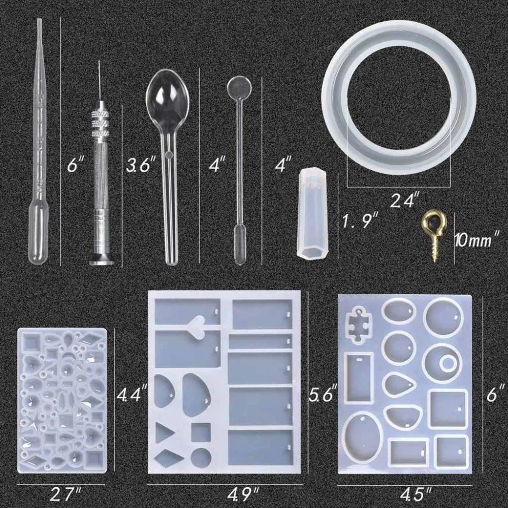127pcs pendant jewelry mirror glue mold handmade crystal glue mold set DIY crystal glue jewelry mold 20D31 (11)