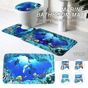 

Bath Mat Non-Slip Mat Sea Luxury Comfy Fashion Soft Cotton Cobblestone Toilet Lid Pad Carpet Floor Bathroom Home Supplies