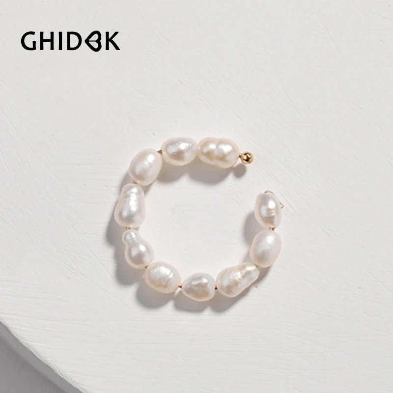 GHIDBK модные пресноводные жемчужины серьги для ушного хряща модные пресноводные жемчужины серьги для ушного хряща Изящные серьги ручной работы