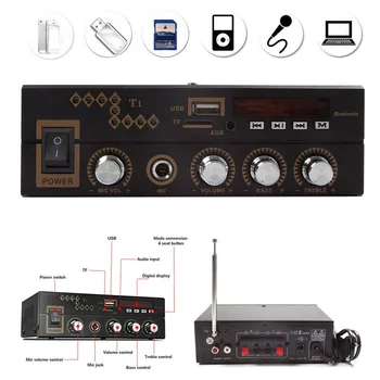 

Audio Player Metal Portable PC Digital Amplifier HIFI MP3 Aux Stereo USB Bluetooth Home DVD FM Mini