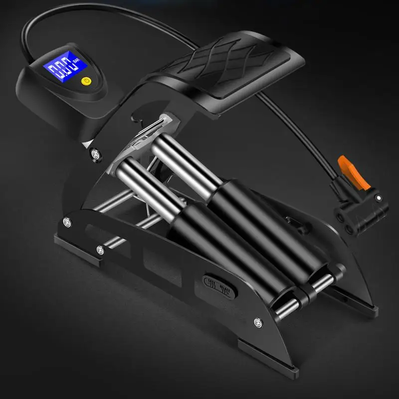 

210PSI High Pressure Foot Pump Tire Air Inflatable Bicycle Foot Inflator With Gauge On For Car Vehicle Motorcycle Mountain Bike