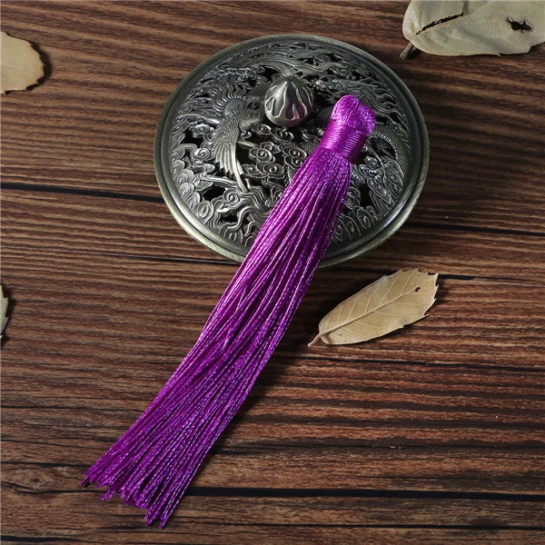 Violet 2 предмета в комплекте 12cm Смешанные хлопок шелковые кисточки серьги Подвески кулон Сатиновые кисточки для самостоятельного изготовления ювелирных украшений своими руками, материалы - Цвет: Violet