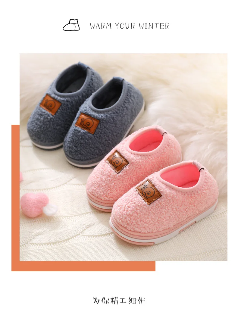Baby Cotton Slippers Winter New Children Infant Boys Home Non-Slip Soft Bottom Girls Kids Bag With Cotton Shoes