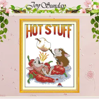 

Free Ship!! Hot Stuff Counted Cross Stitch 11CT 14CT Cross Stitch cartoon Cross Stitch Kits for Embroidery Home Decor Needlework