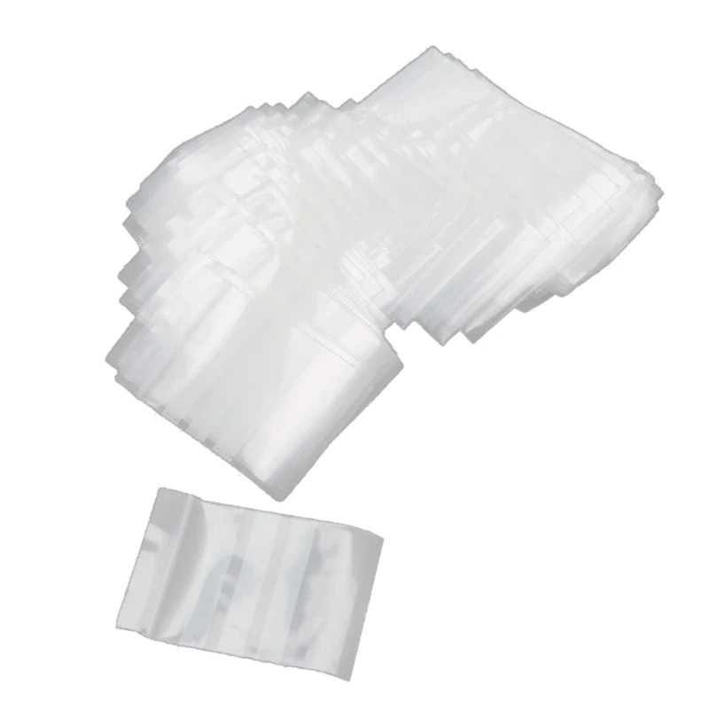 100Pcs Small Plastic Writeable Reclosable Zipper Bags Self-Sealing Writable White Blocks Zip Lock Jewelry Storage Bags