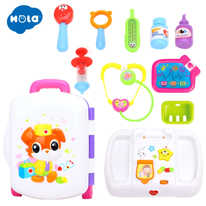 HOLA TOYS 3107 чемодан доктора ролевые игры игрушки с музыкой и светом для детских подарков